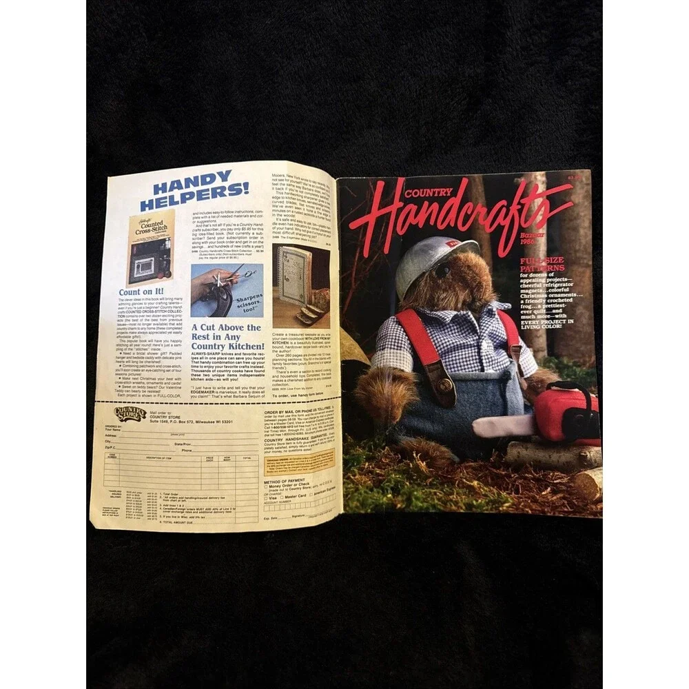 Vintage 1986 Country Handcrafts Bazaar Pattern Craft Magazine Full Size Patterns
